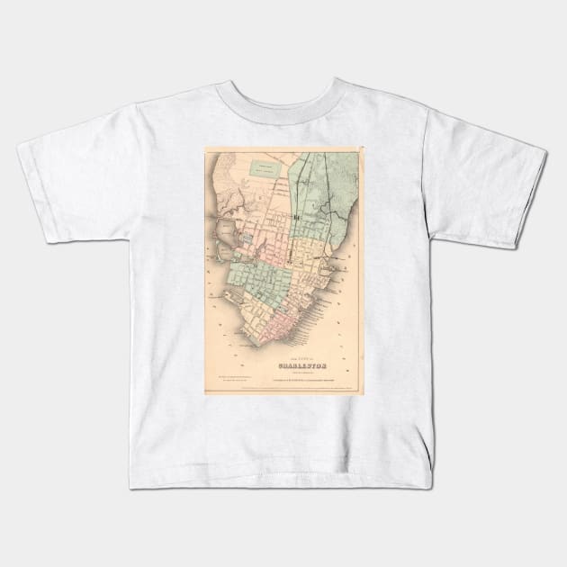 Vintage Map of Charleston South Carolina (1855) Kids T-Shirt by Bravuramedia